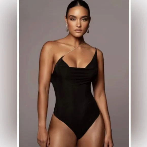 売れ筋商品|||ゲス カットソー トップス レディース Women's Bling Logo Bodysuit Jet Black A996 Skye Bodysuit